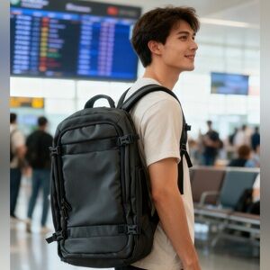Travel Backpack (32-38L) expandable - Black